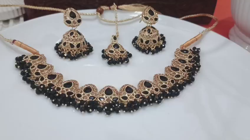 Black Designer Zircon Set