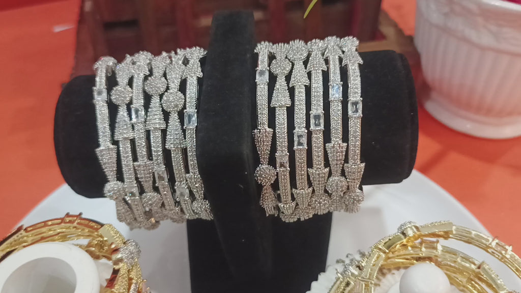 1 Carat Silver Luxe Diamond Bangles (pair)