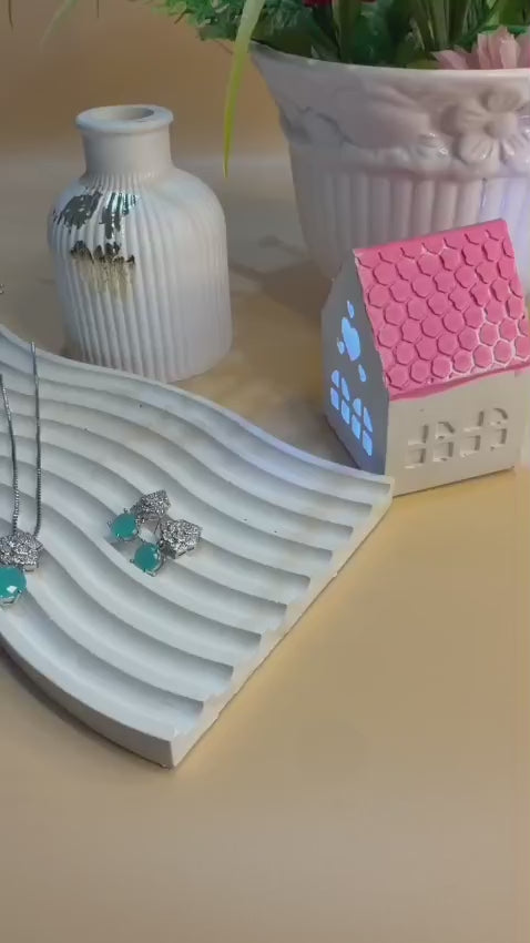 Turquoise/ Pink Elegance Silver Jewelry Set – Necklace, Earrings & Ring