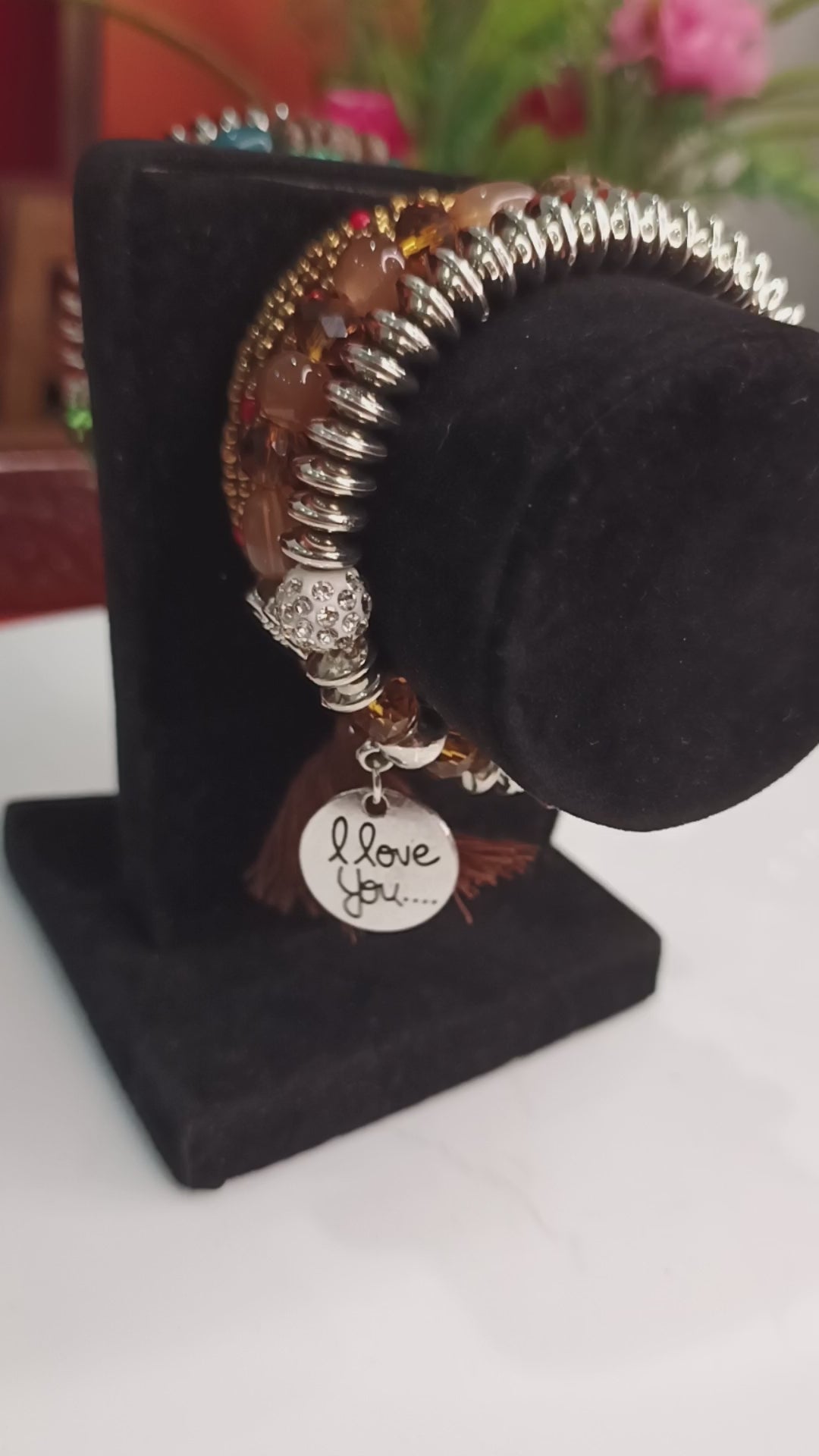 Multilayer Beaded Bracelet – Silver Charm Tassel Boho Jewelry