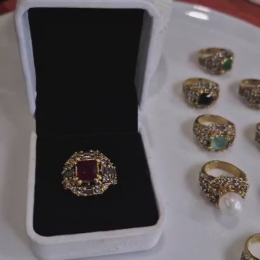 Designer RP Adjustable Rings With Accent Stones and Gem