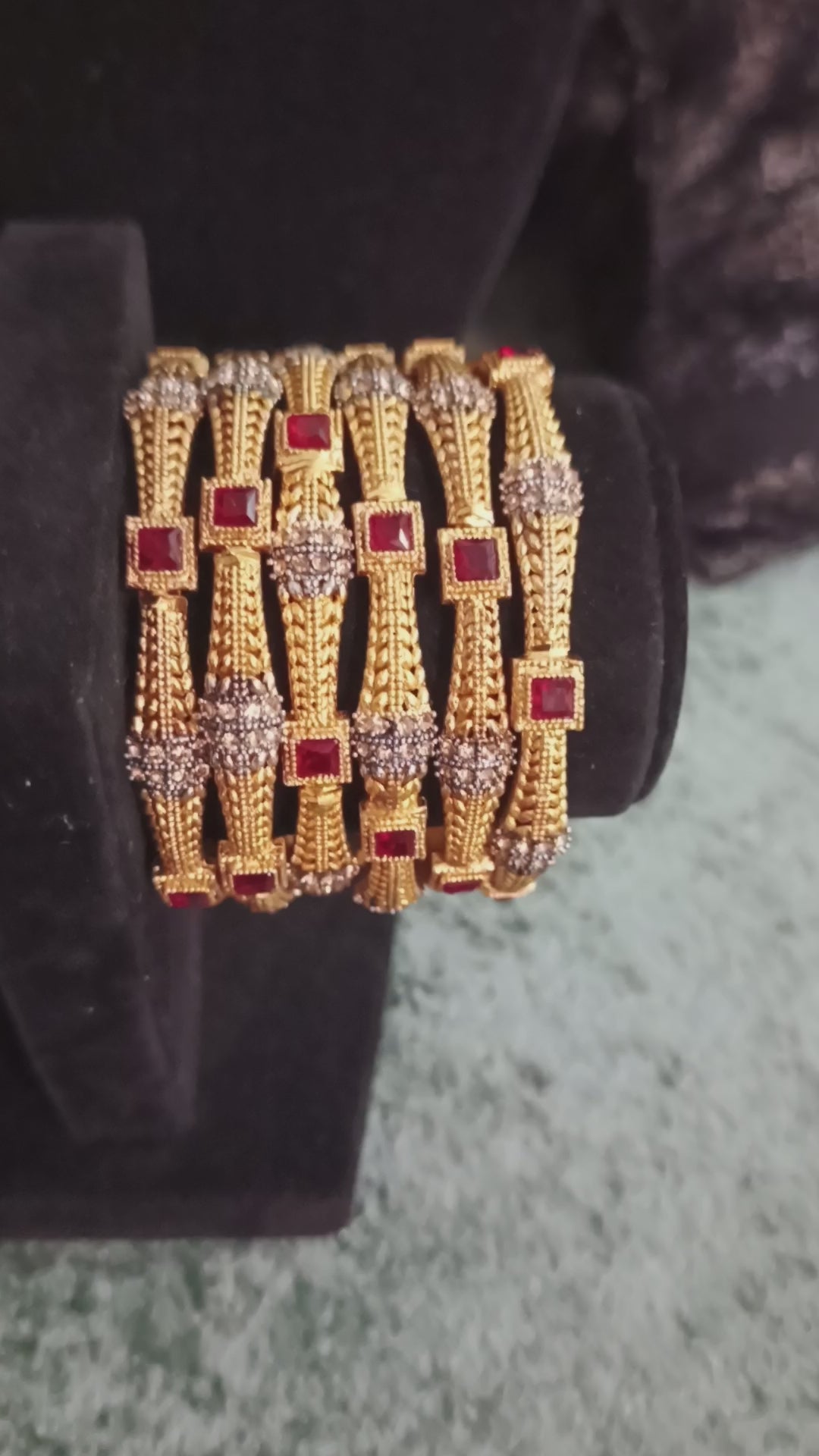 Royal Indian Designer Stone-Studded Traditional Luxury Bridal & Festive (Set of 6 Bangles)