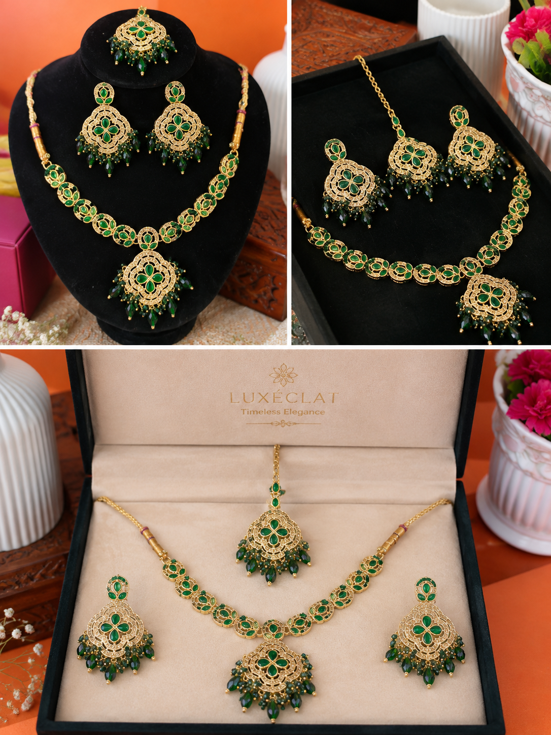 Green Designer Zircon Set