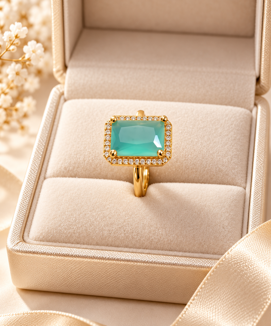 Gold Imitation with Stone. Size 16