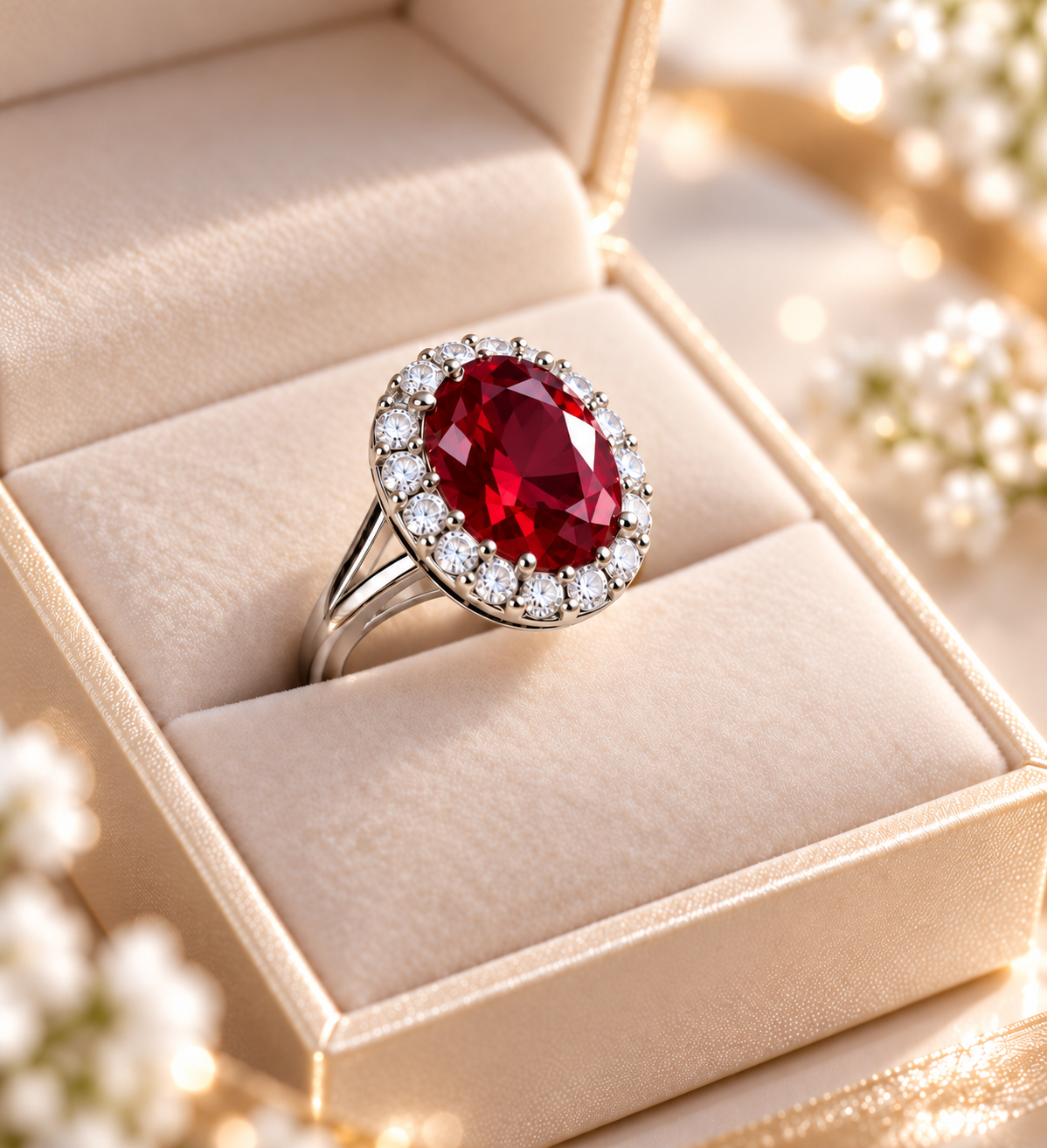 Central Oval Stone Adjustable Ring