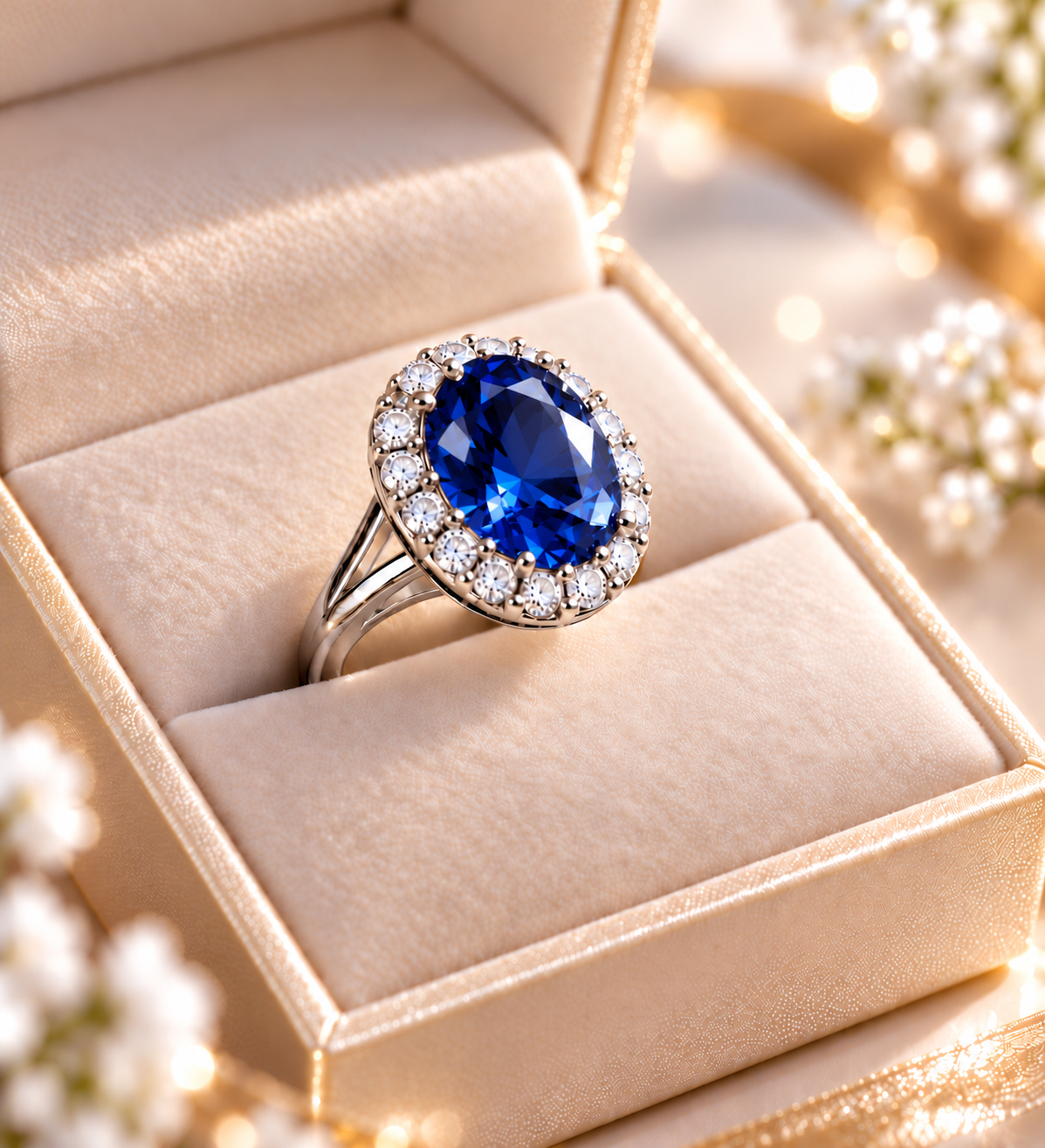 Central Oval Stone Adjustable Ring