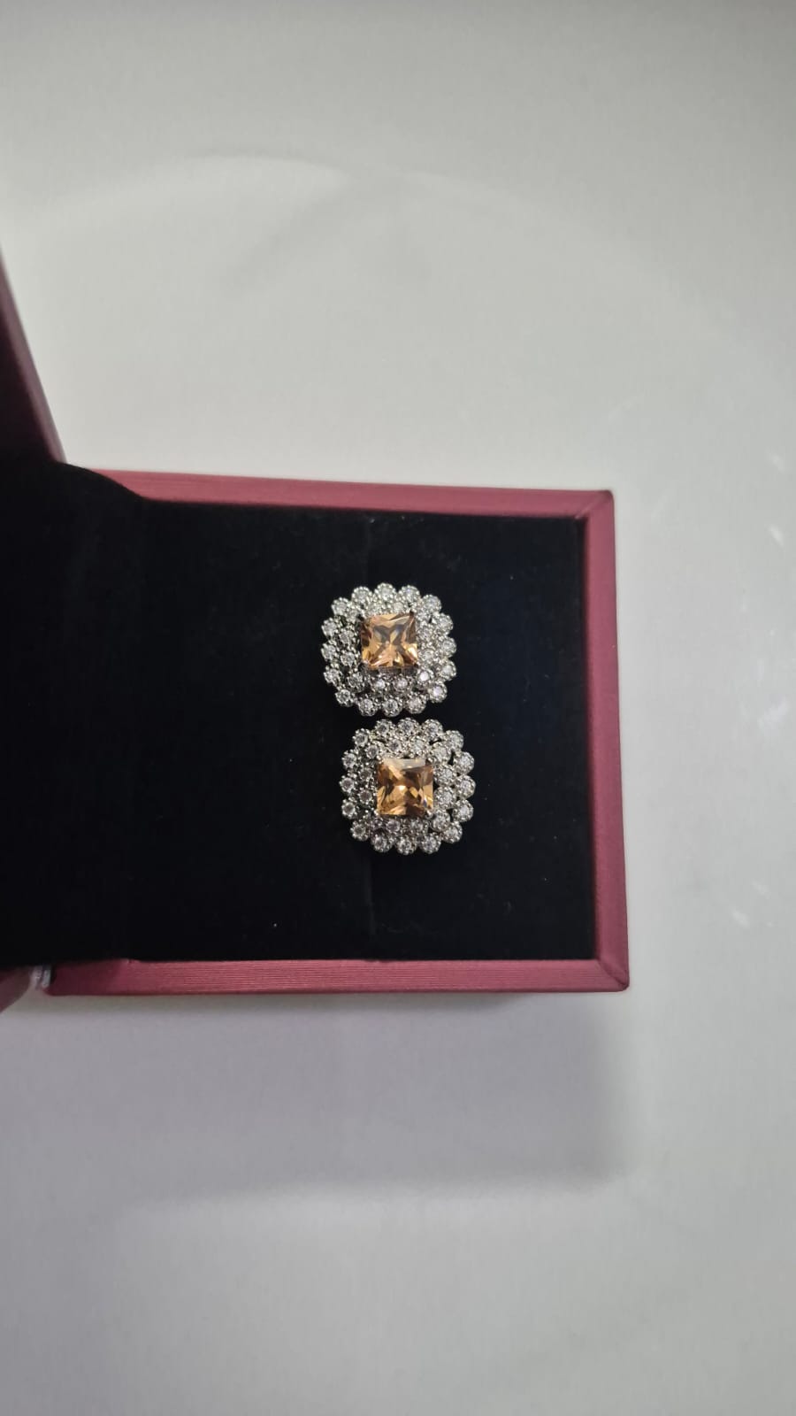 Luxury Silver Tops, Multicolor Stone Stud Earrings