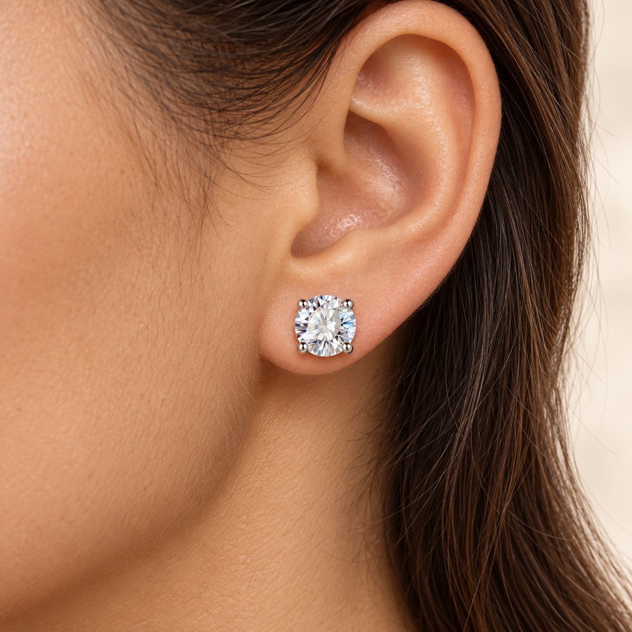 Crystal Stud Earrings – Elegant Solitaire Tops