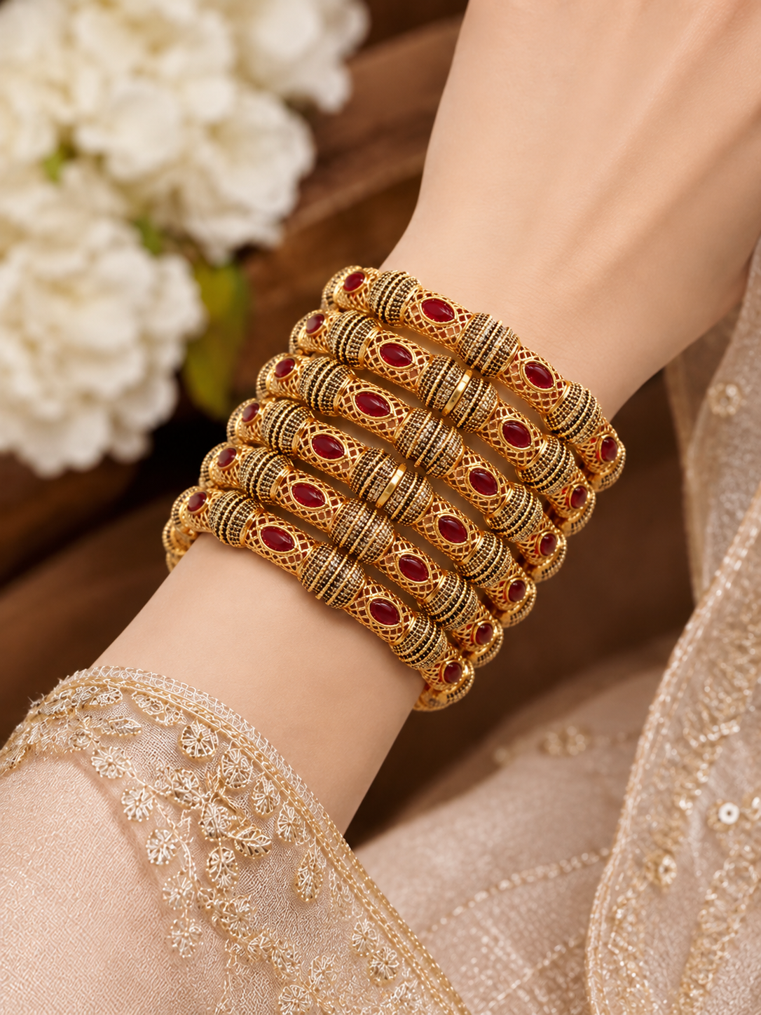 Gold Imitation Chooriyan Set of 6 Elegant bangles
