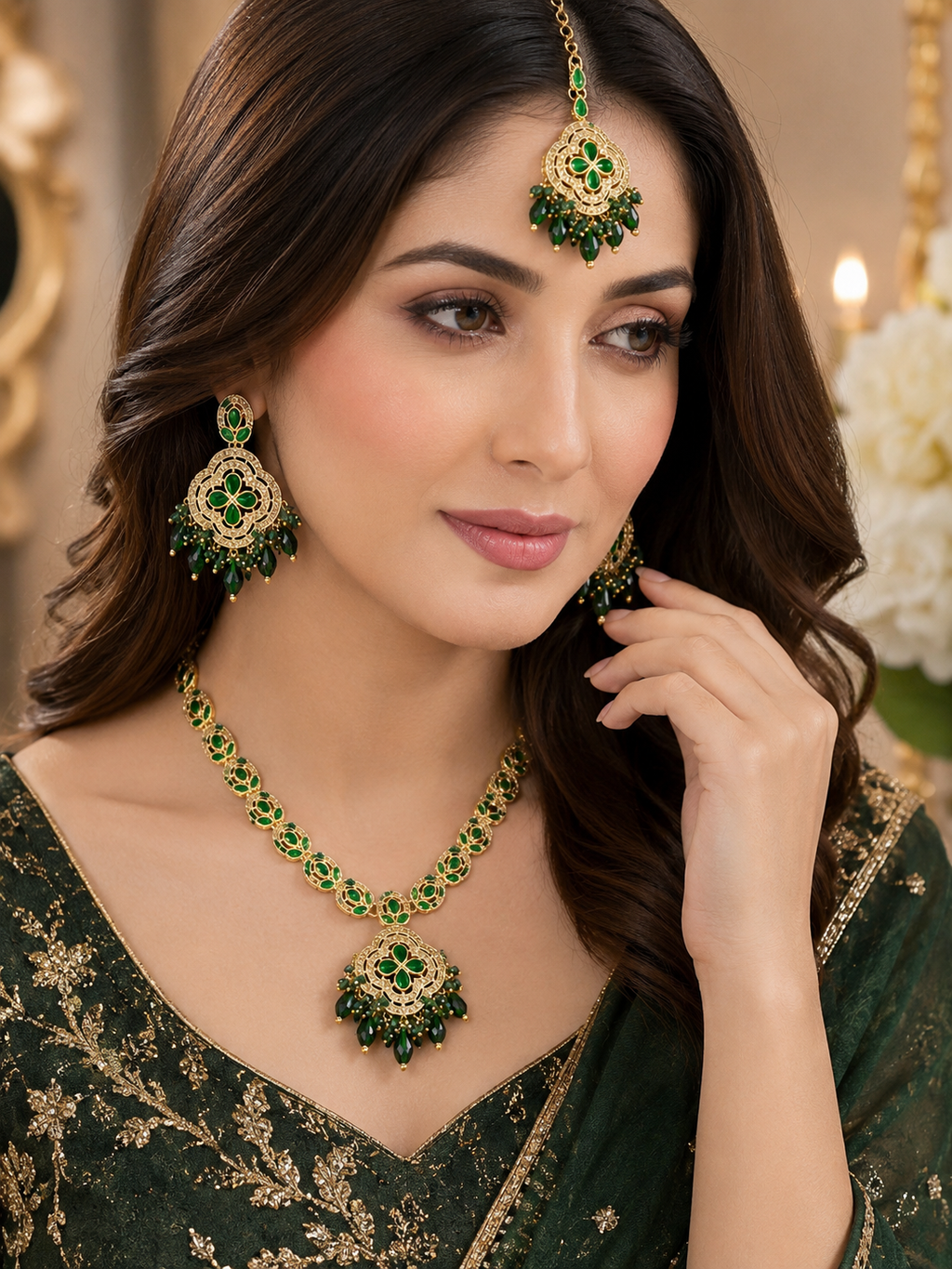 Green Designer Zircon Set