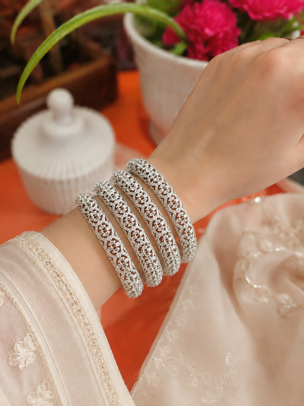 Zarqash 1 Carat Bangles(pair) Size 2.8