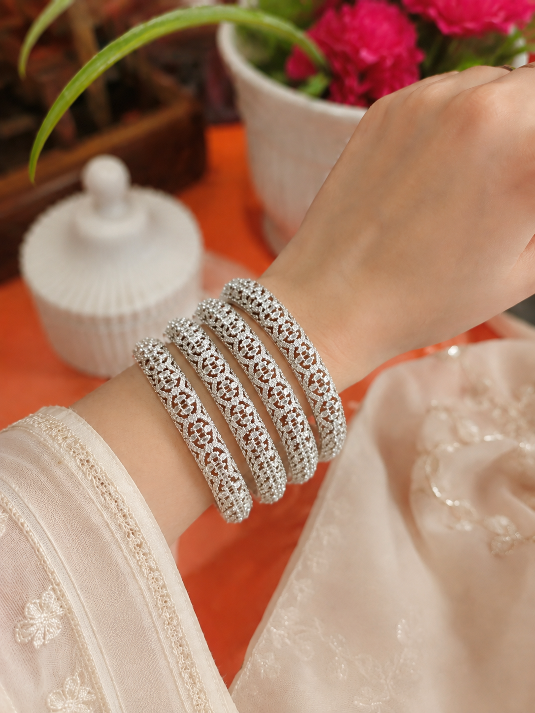 Zarqash 1 Carat Bangles(pair) Size 2.8