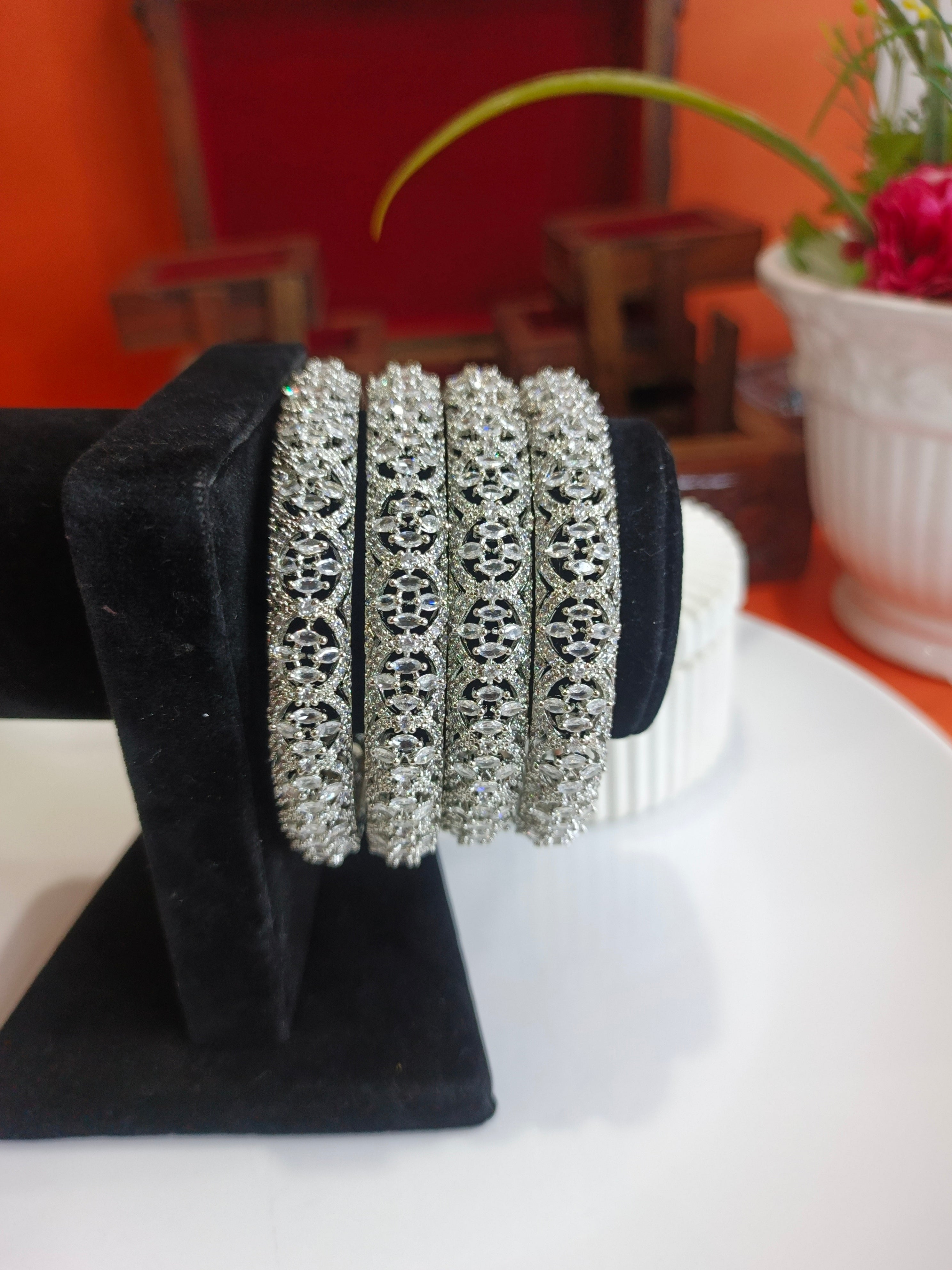 Zarqash 1 Carat Bangles(pair) Size 2.8