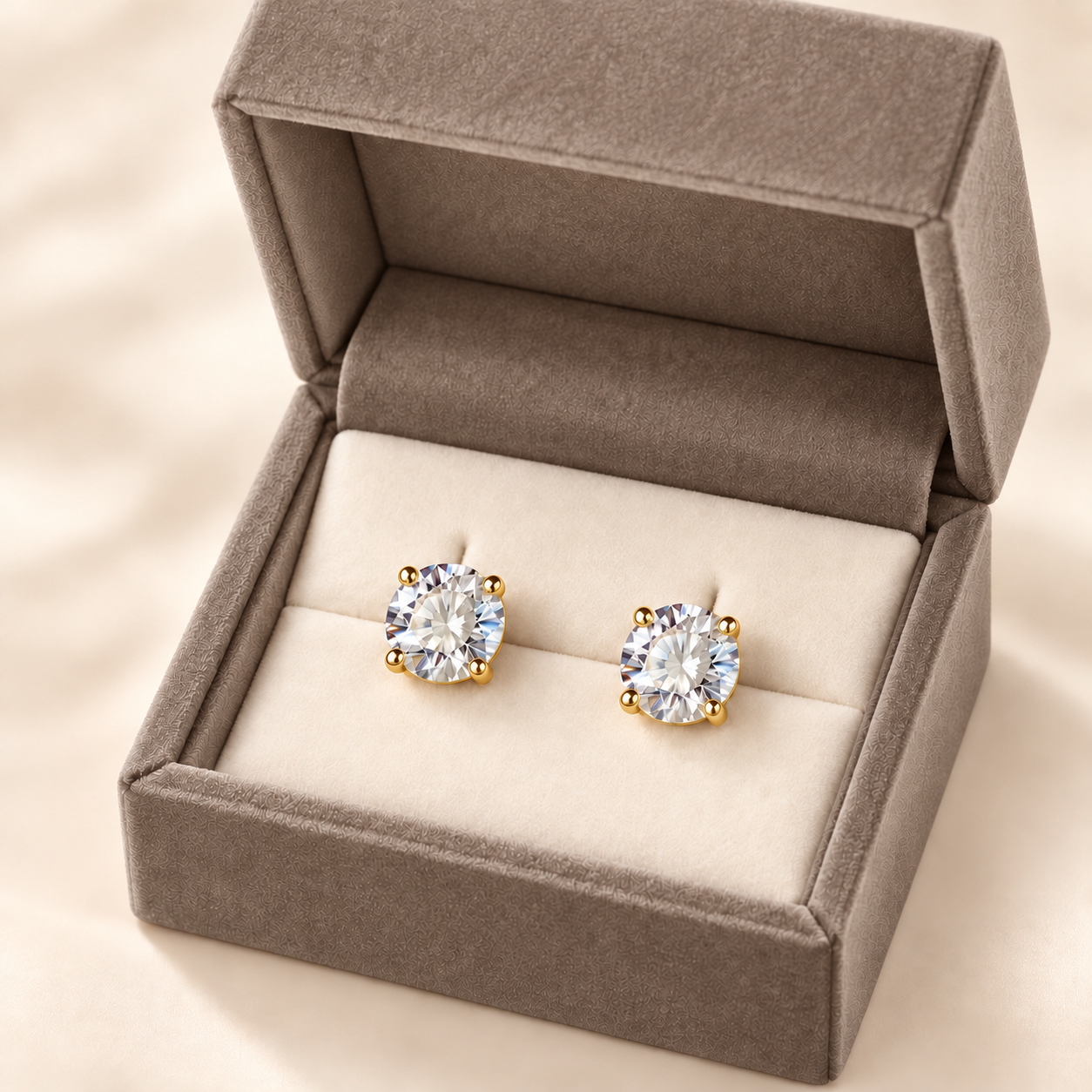 Crystal Stud Earrings – Elegant Solitaire Tops