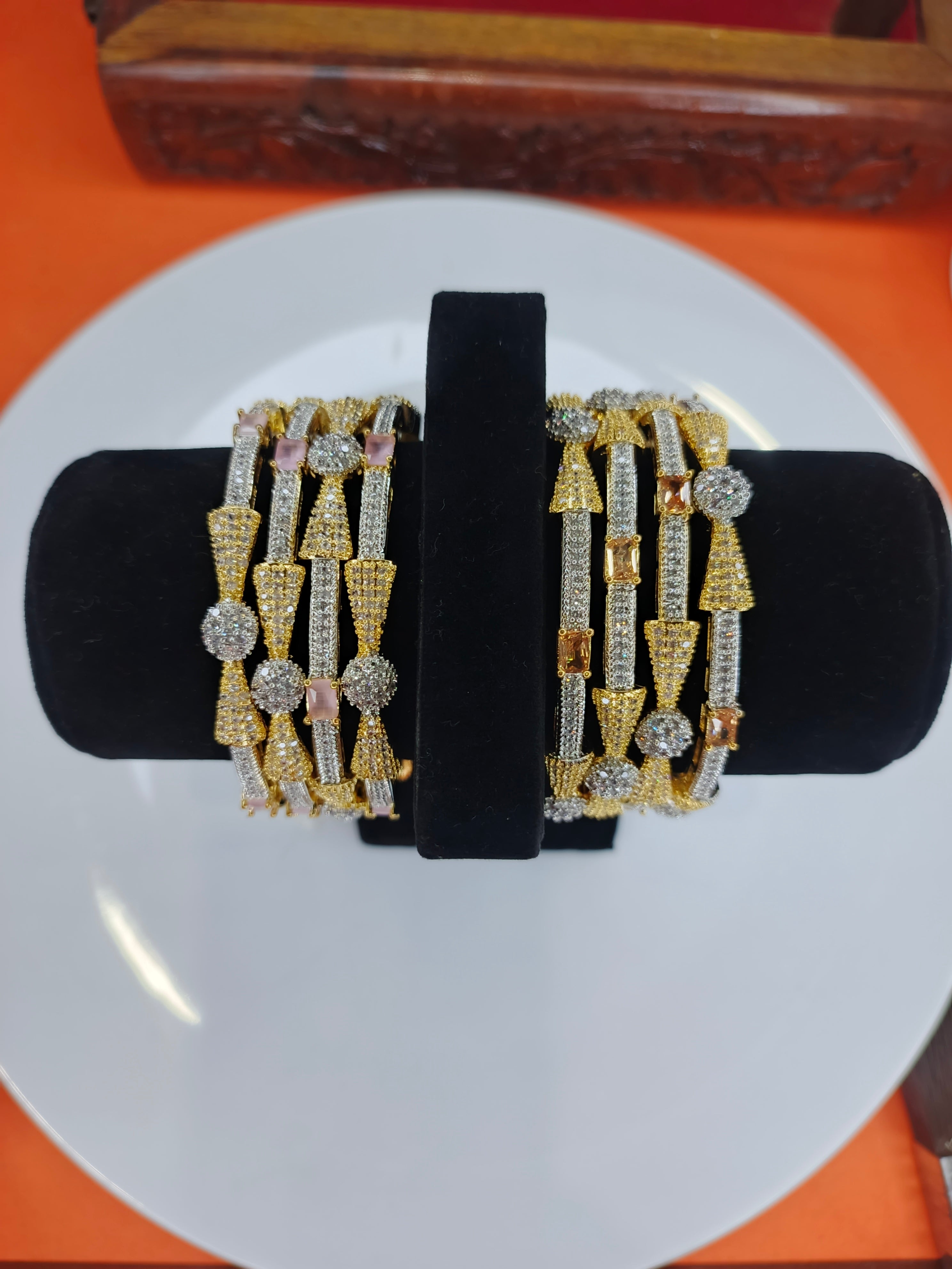 1-Carat Royal Gold & Silver Bangles (pair)