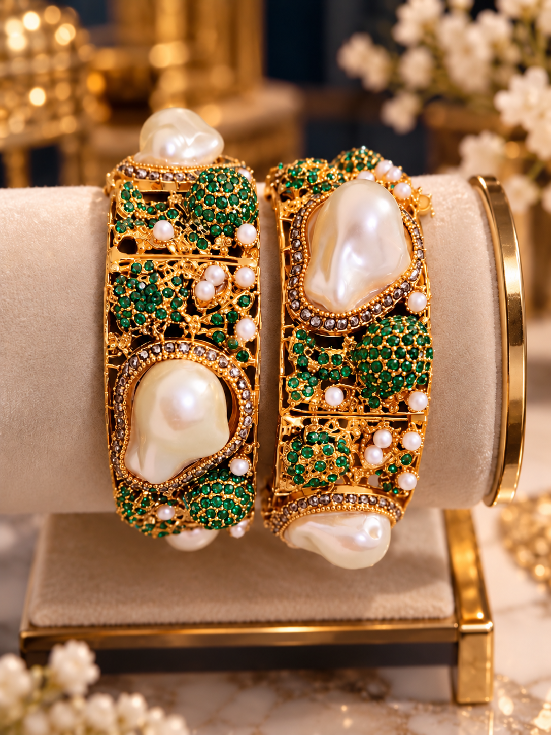 Premium Designer Mother Pearl Pair of Karra