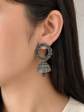 Antique Silver Floral Jhumka