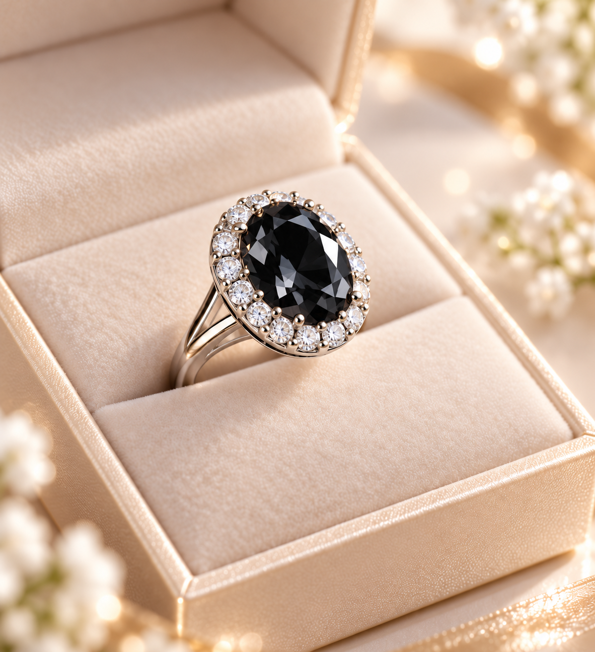 Central Oval Stone Adjustable Ring