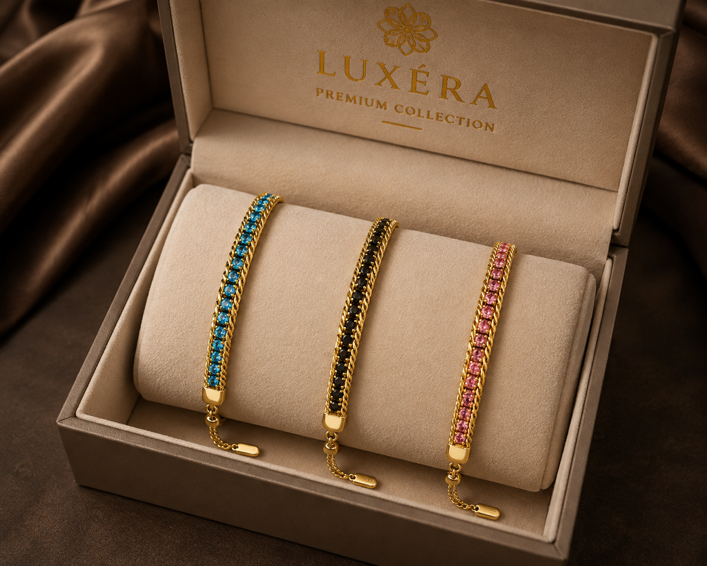 Luxury Gold-Tone Premium Stone Bracelet