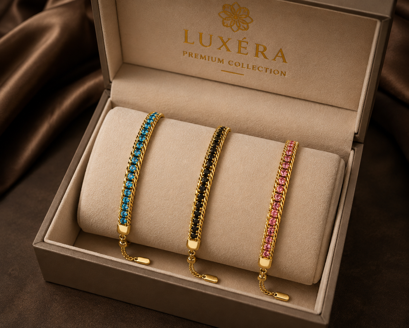 Luxury Gold-Tone Premium Stone Bracelet