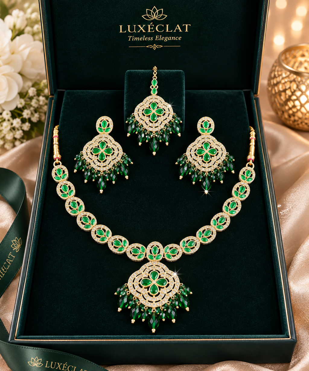 Green Designer Zircon Set