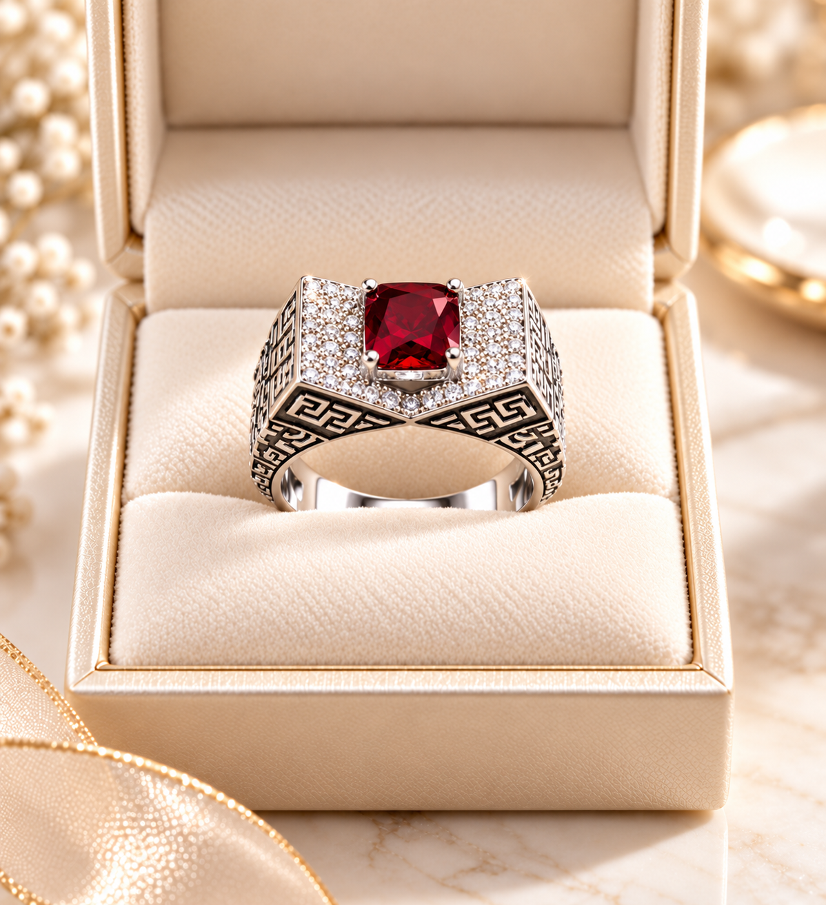 Mehr-e-Mughal – Royal Heritage Statement Ring (Adjustable)