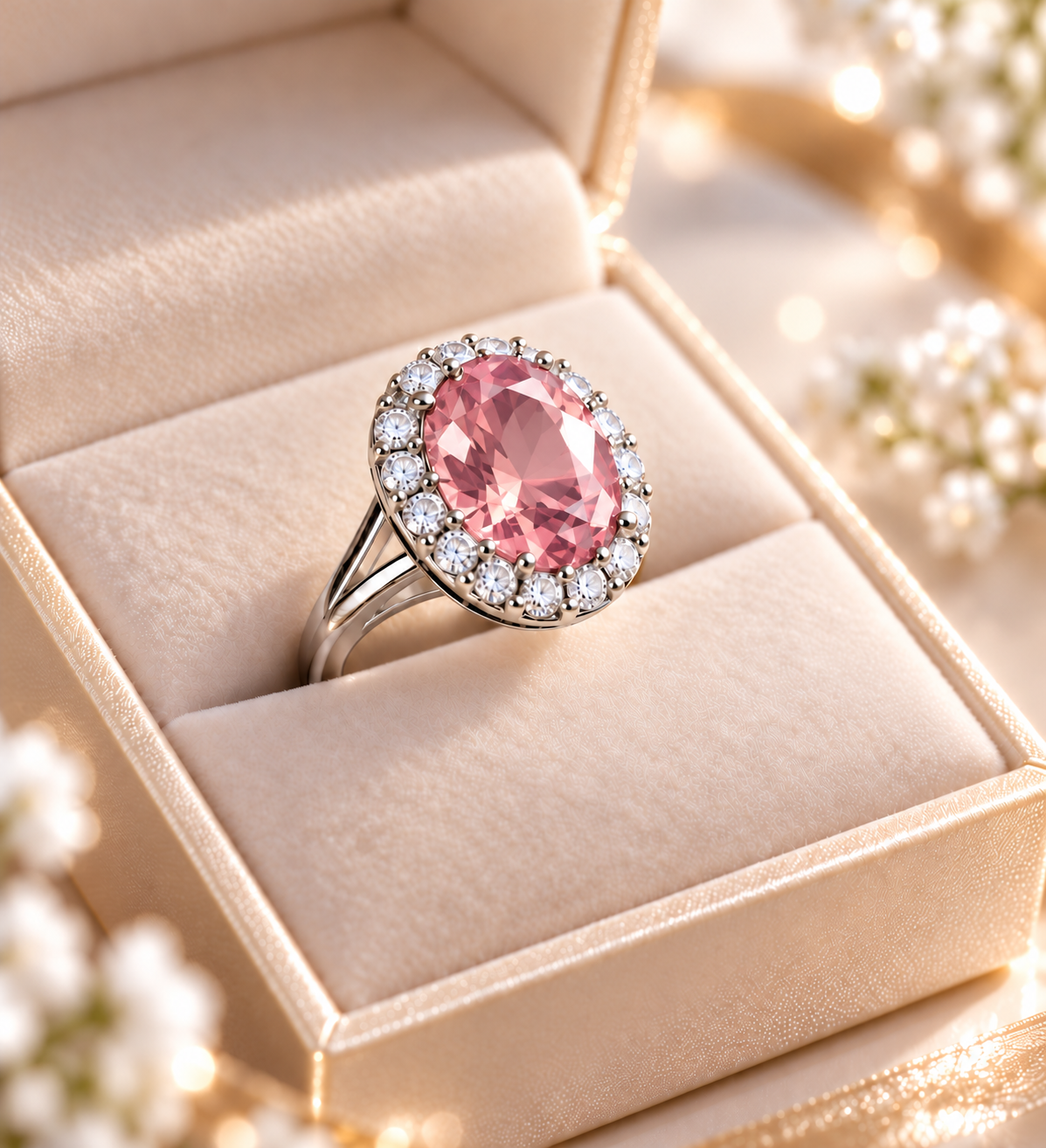 Central Oval Stone Adjustable Ring