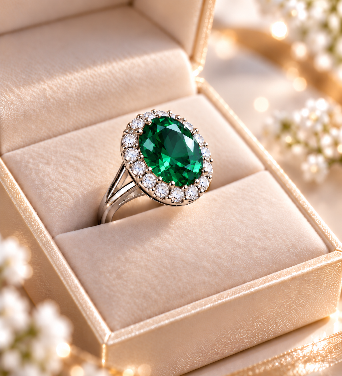 Central Oval Stone Adjustable Ring