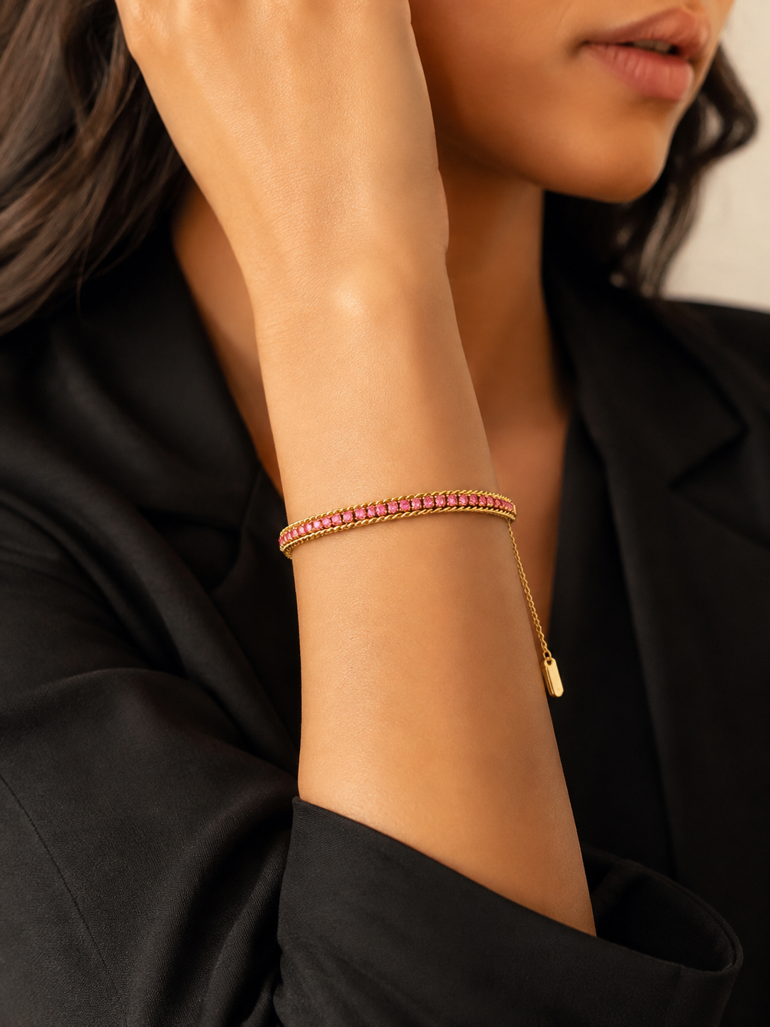 Luxury Gold-Tone Premium Stone Bracelet