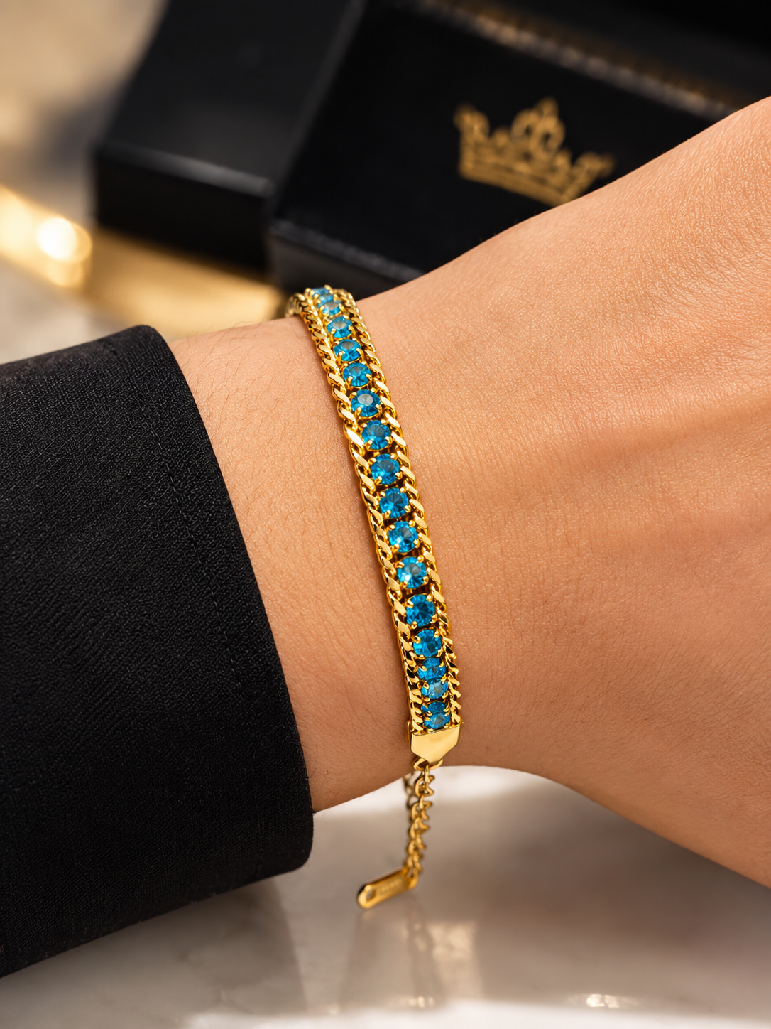 Luxury Gold-Tone Premium Stone Bracelet
