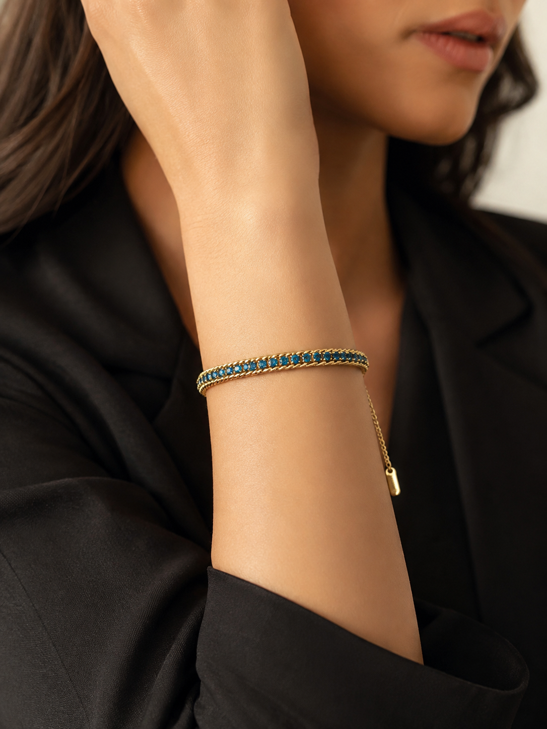Luxury Gold-Tone Premium Stone Bracelet