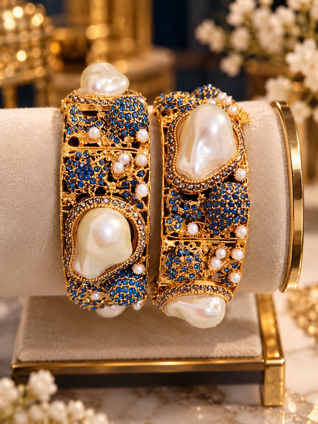 Premium Designer Mother Pearl Pair of Karra