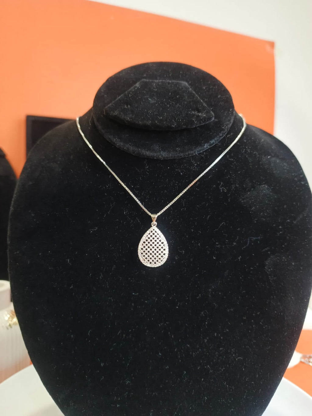 Teardrop Crystal Pendant Necklace
